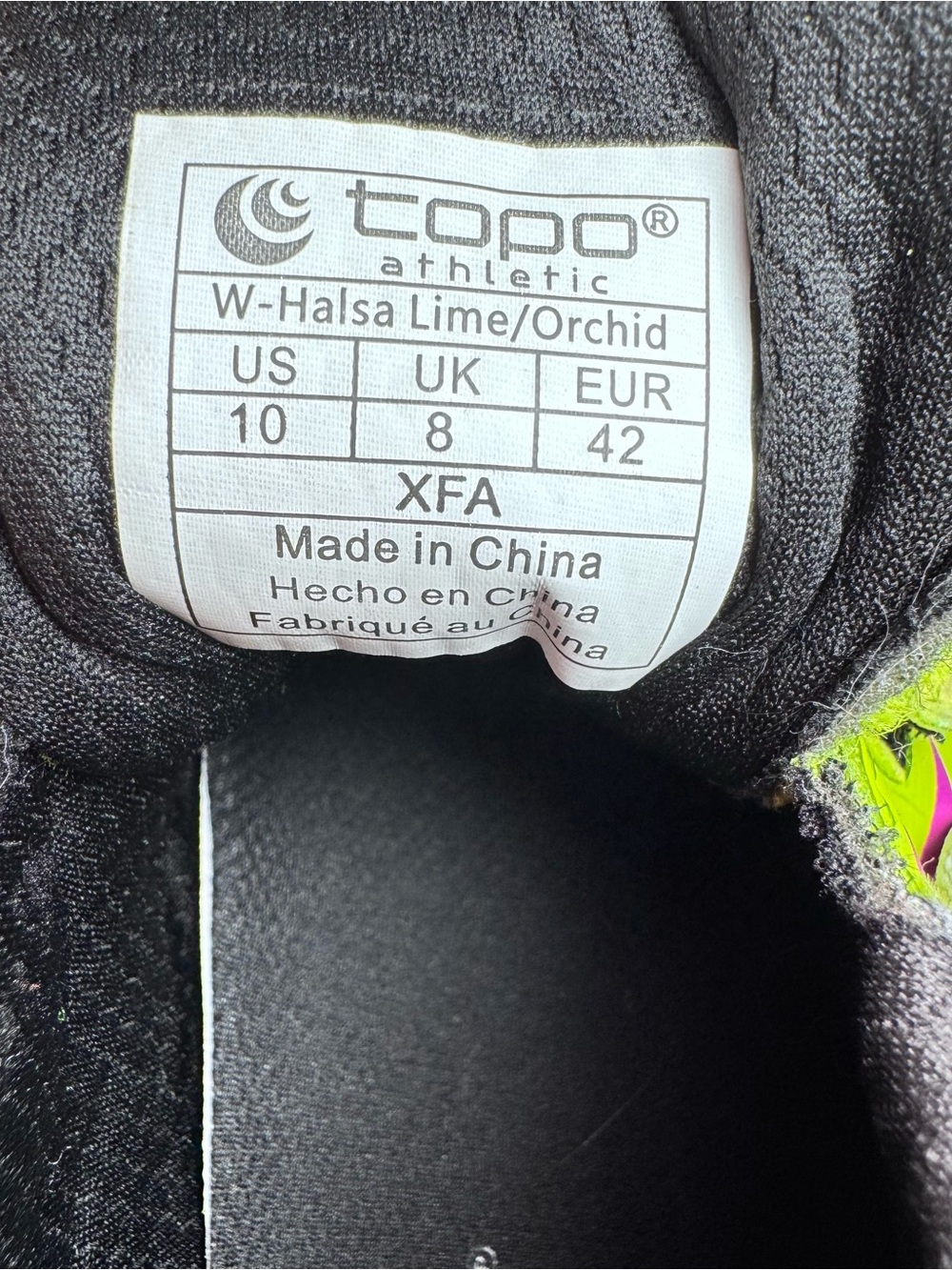 Topo Athletic Halsa Lime Orchid Zero-Drop Neon Athletic Sneakers Women’s size 10 - Picture 9 of 9